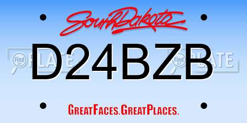 D24BZB South Dakota License Plate