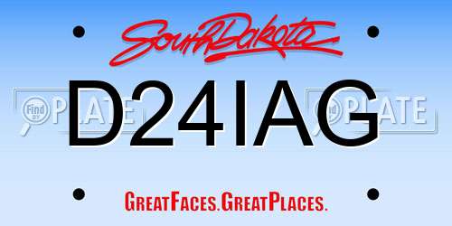 D24IAG South Dakota License Plate