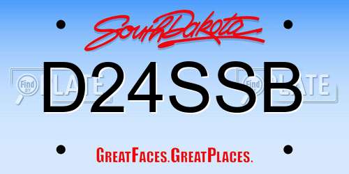 D24SSB South Dakota License Plate