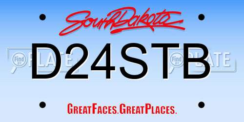 D24STB South Dakota License Plate
