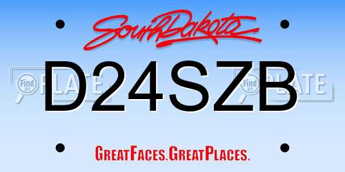 D24SZB South Dakota License Plate
