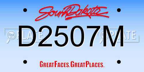 D2507M South Dakota License Plate