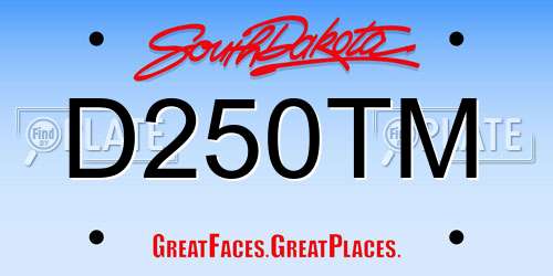 D250TM South Dakota License Plate