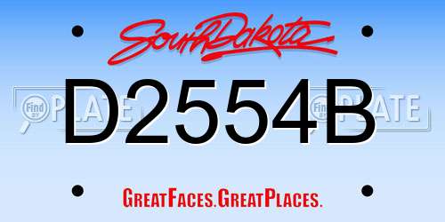 D2554B South Dakota License Plate