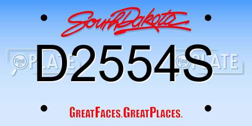 D2554S South Dakota License Plate