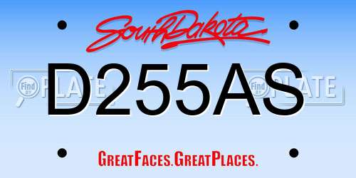 D255AS South Dakota License Plate