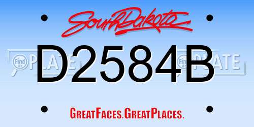 D2584B South Dakota License Plate