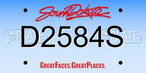 D2584S South Dakota License Plate