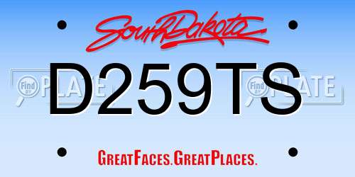 D259TS South Dakota License Plate