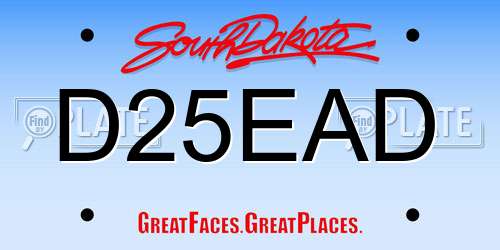 D25EAD South Dakota License Plate