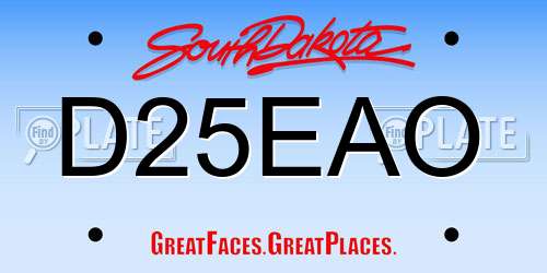 D25EAO South Dakota License Plate