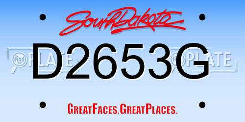 D2653G South Dakota License Plate