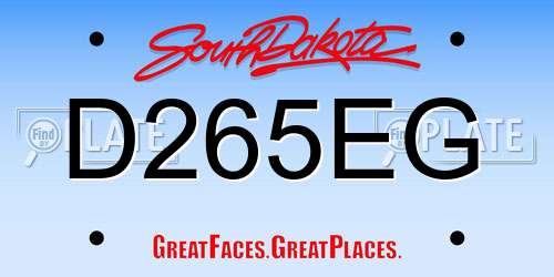 D265EG South Dakota License Plate