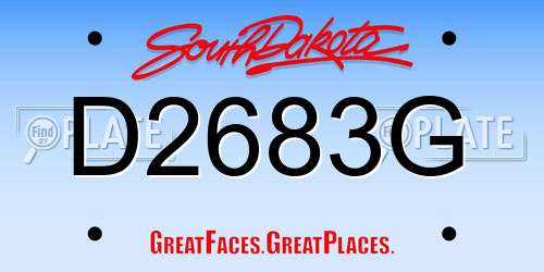 D2683G South Dakota License Plate