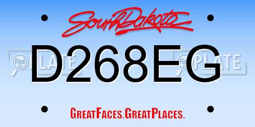 D268EG South Dakota License Plate