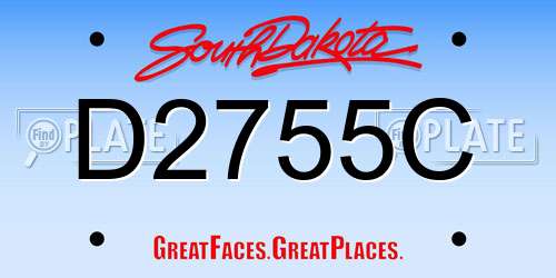 D2755C South Dakota License Plate