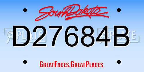 D27684B South Dakota License Plate
