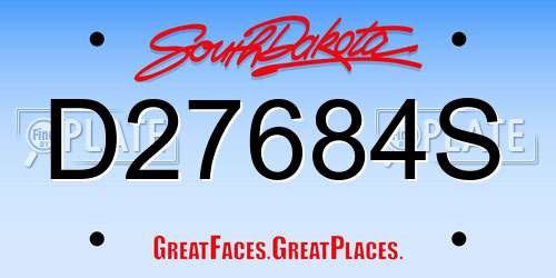 D27684S South Dakota License Plate