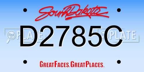 D2785C South Dakota License Plate