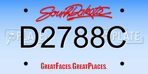 D2788C South Dakota License Plate