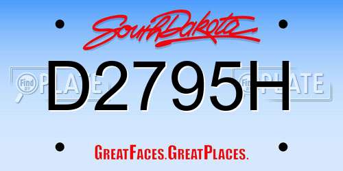 D2795H South Dakota License Plate
