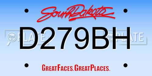 D279BH South Dakota License Plate