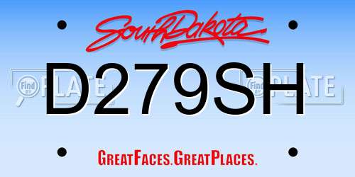 D279SH South Dakota License Plate