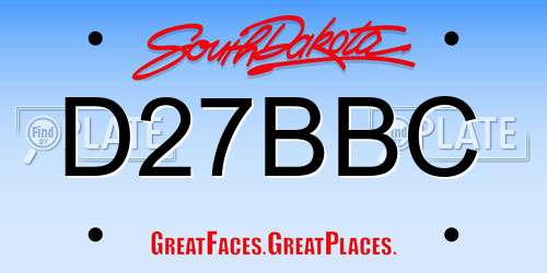 D27BBC South Dakota License Plate