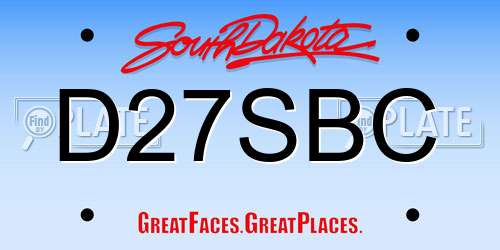 D27SBC South Dakota License Plate