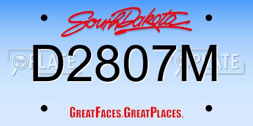 D2807M South Dakota License Plate