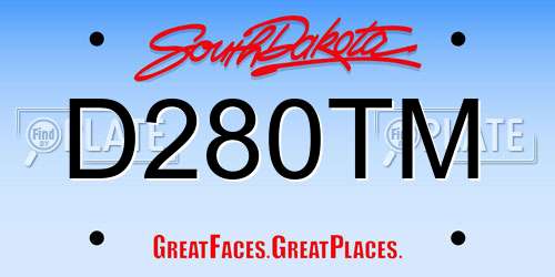 D280TM South Dakota License Plate