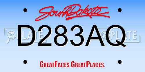 D283AQ South Dakota License Plate