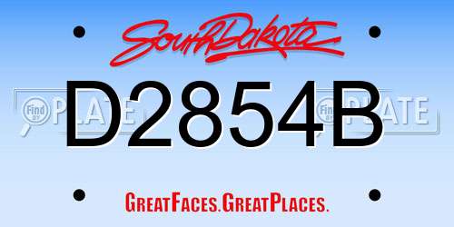 D2854B South Dakota License Plate