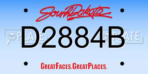 D2884B South Dakota License Plate