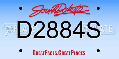 D2884S South Dakota License Plate