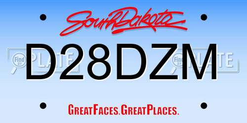 D28DZM South Dakota License Plate