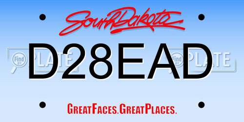 D28EAD South Dakota License Plate