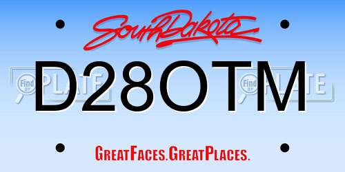 D28OTM South Dakota License Plate
