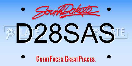 D28SAS South Dakota License Plate