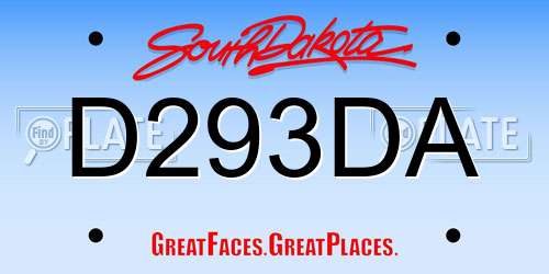 D293DA South Dakota License Plate