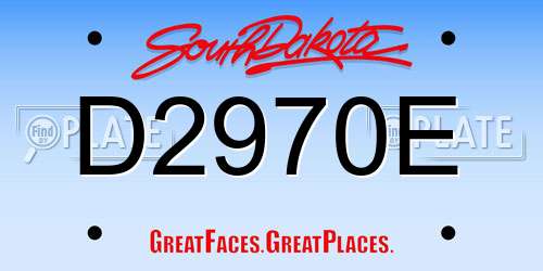 D2970E South Dakota License Plate