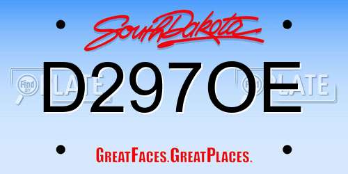 D297OE South Dakota License Plate