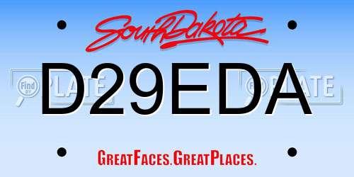 D29EDA South Dakota License Plate