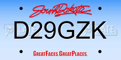 D29GZK South Dakota License Plate