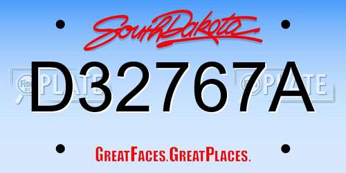 D32767A South Dakota License Plate