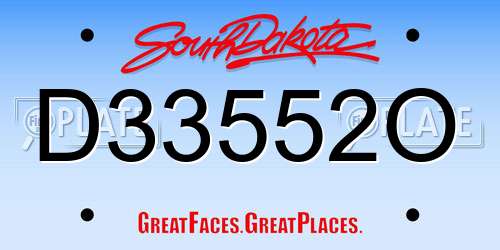 D33552O South Dakota License Plate
