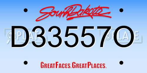 D33557O South Dakota License Plate