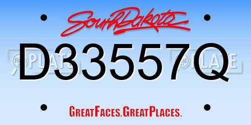 D33557Q South Dakota License Plate