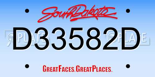 D33582D South Dakota License Plate