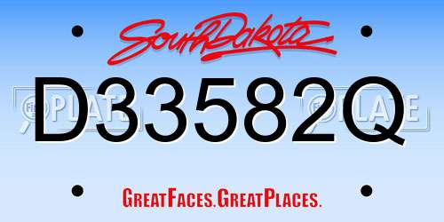 D33582Q South Dakota License Plate